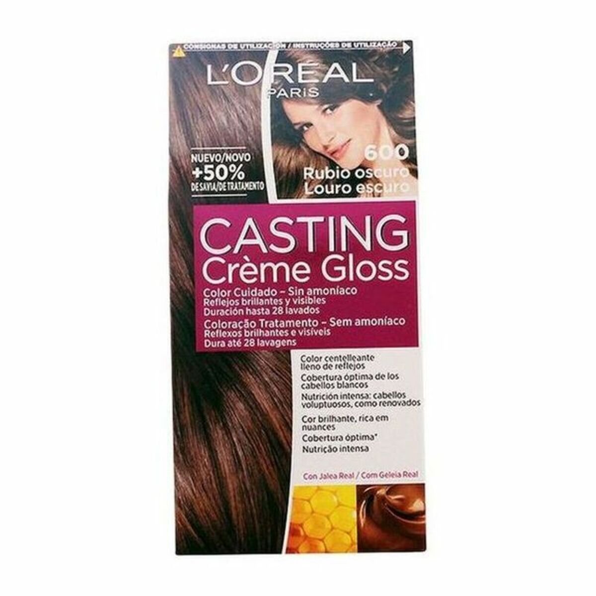 Färg utan ammoniak L'Oreal Make Up 913-83905 Nº 600-Rubio Oscuro 180 ml