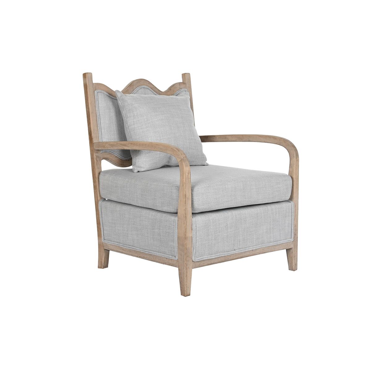 Fåtölj DKD Home Decor 66 x 70 x 88 cm 70 x 73 x 88 cm Gran Ljusbrun Ljusgrå