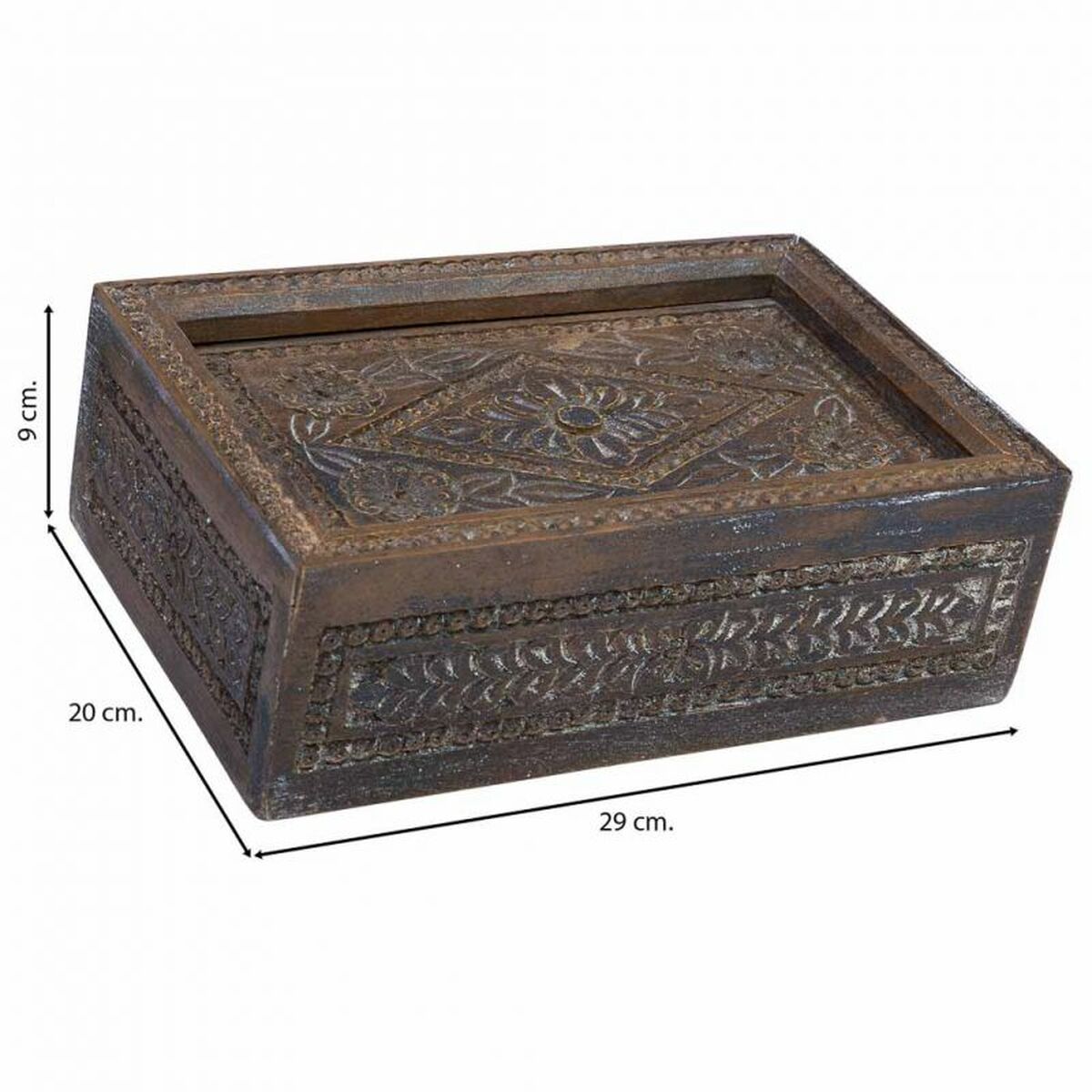 Smyckeskrin Alexandra House Living Vit Grå Mangoträ 20 x 9 x 29 cm - 4