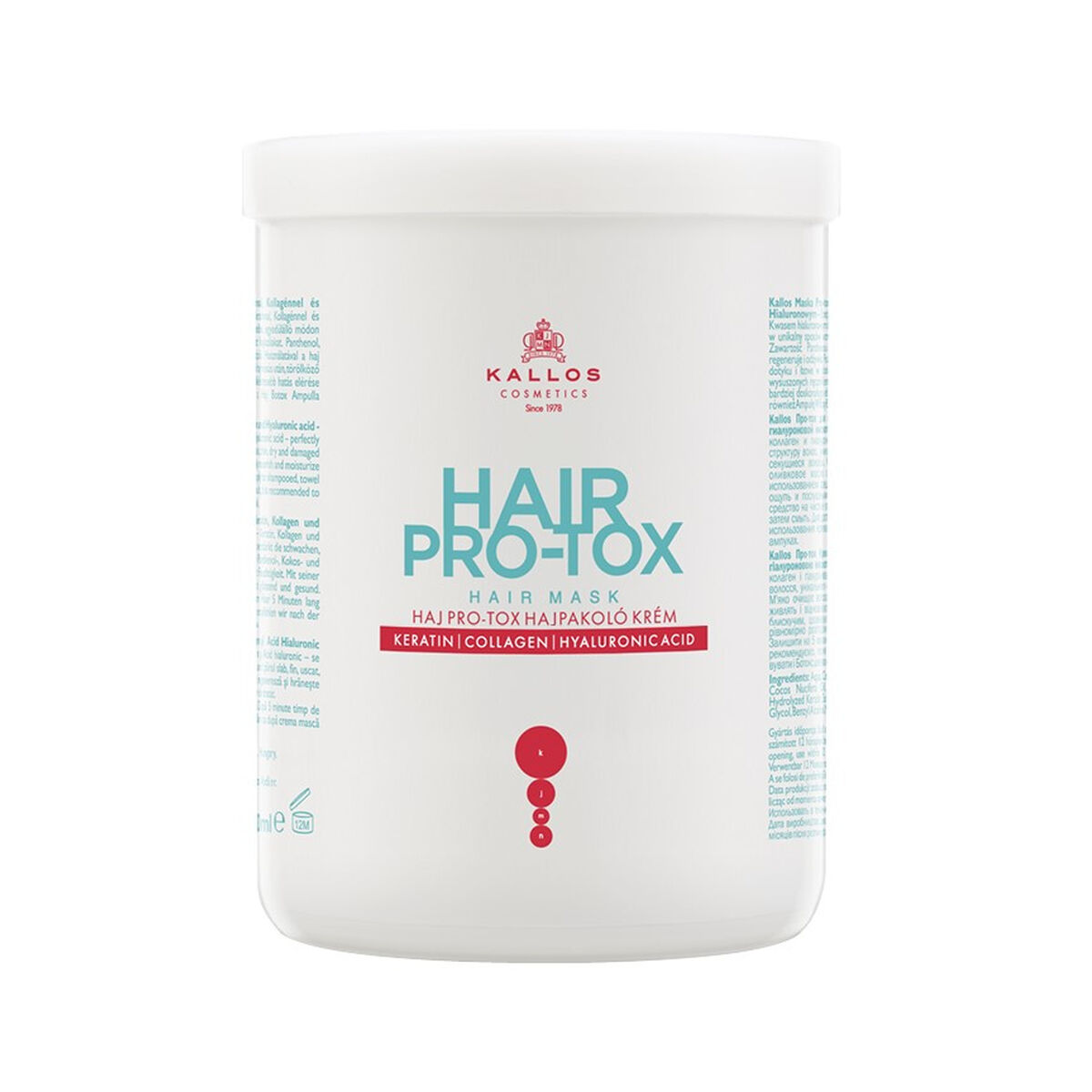 Stärkande hårinpackning Kallos Cosmetics Hair Pro-Tox 1 L