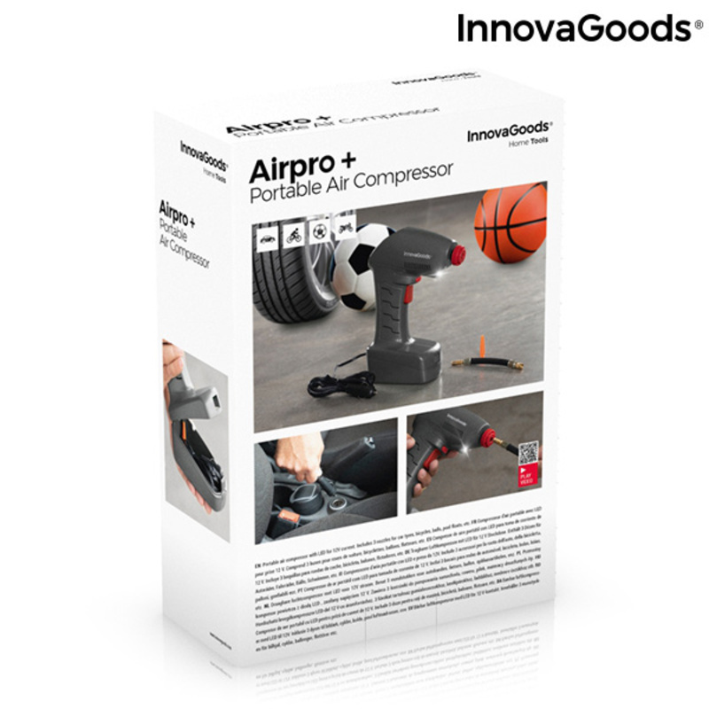 Bärbar luftkompressor med LED Airpro+ InnovaGoods - 10
