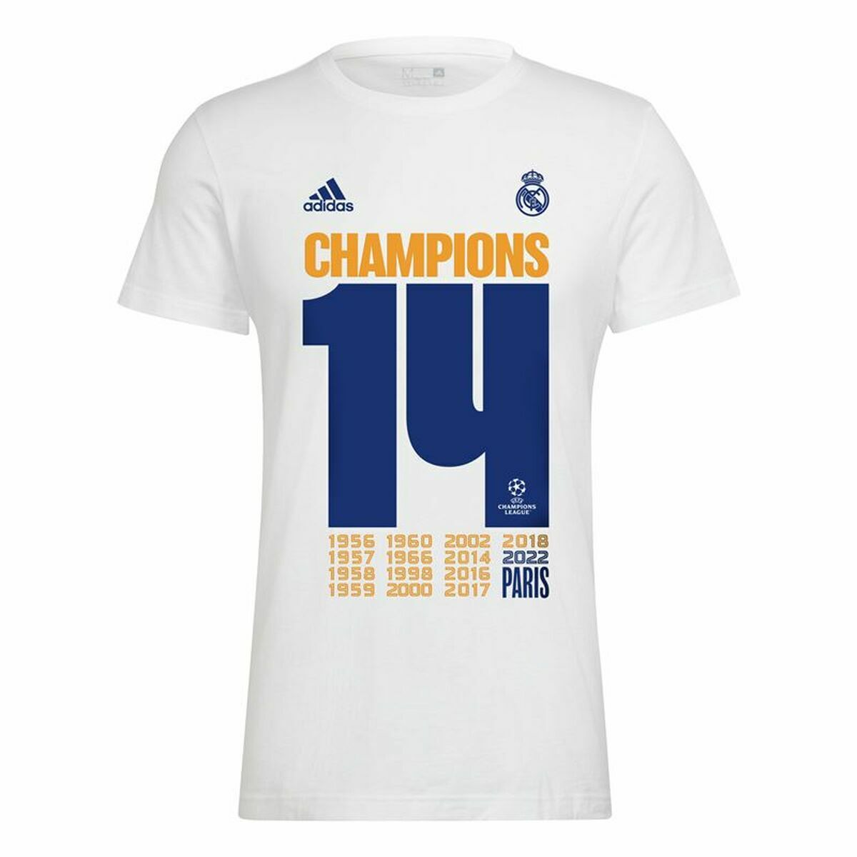 Kortärmad fotbollströja för herrar Adidas Real Madrid Champions 2022 - 5