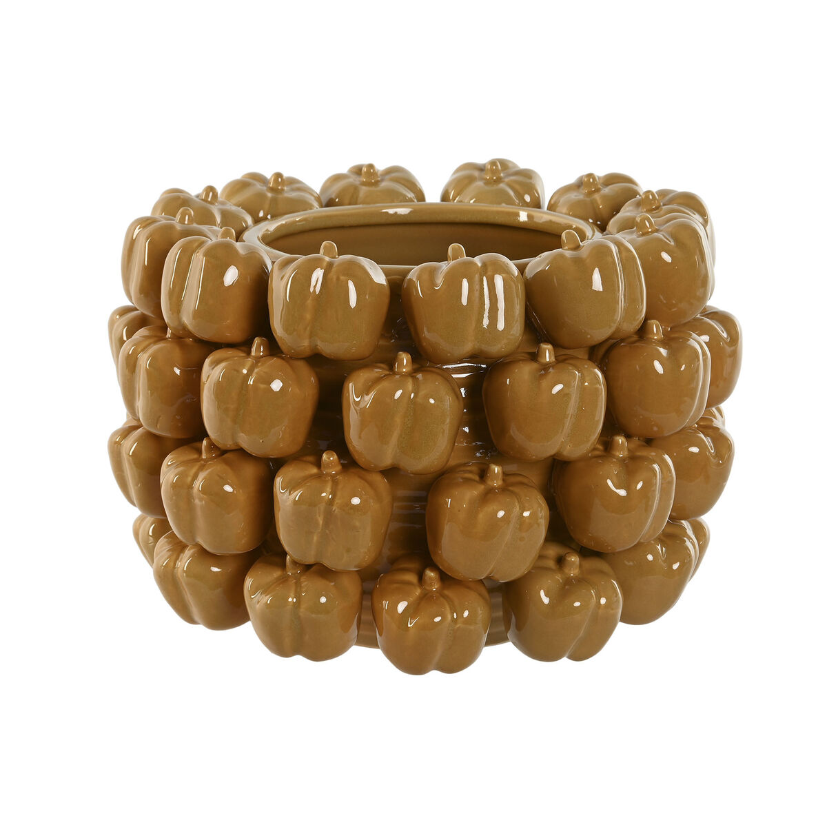 Vas Home ESPRIT Gul Senap Keramik Stengods Tropiskt 30 x 30 x 20 cm