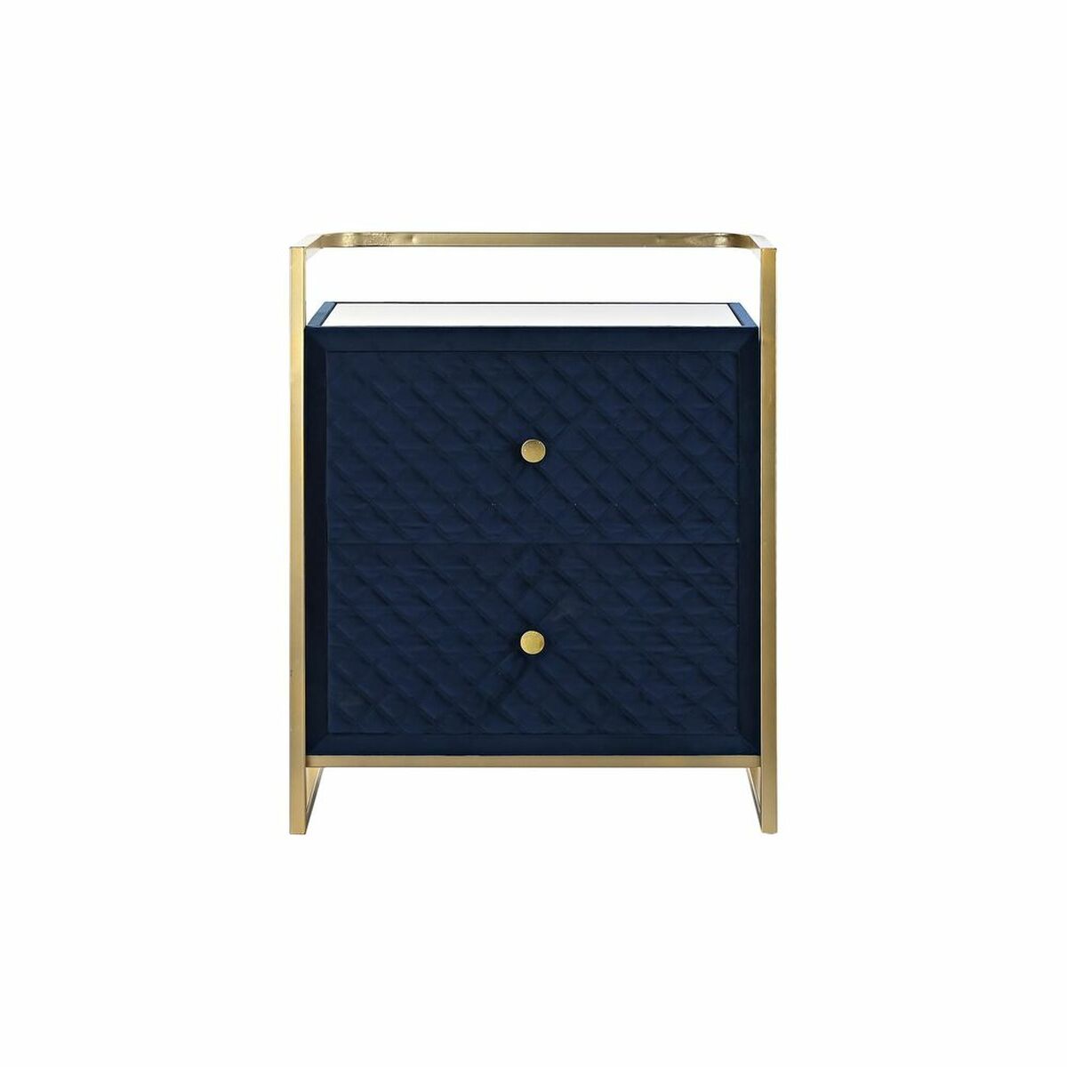 Nattduksbord DKD Home Decor 60 x 35 x 74 cm Glas Blå Gyllene