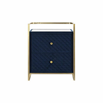 Nattduksbord DKD Home Decor 60 x 35 x 74 cm Glas Blå Gyllene