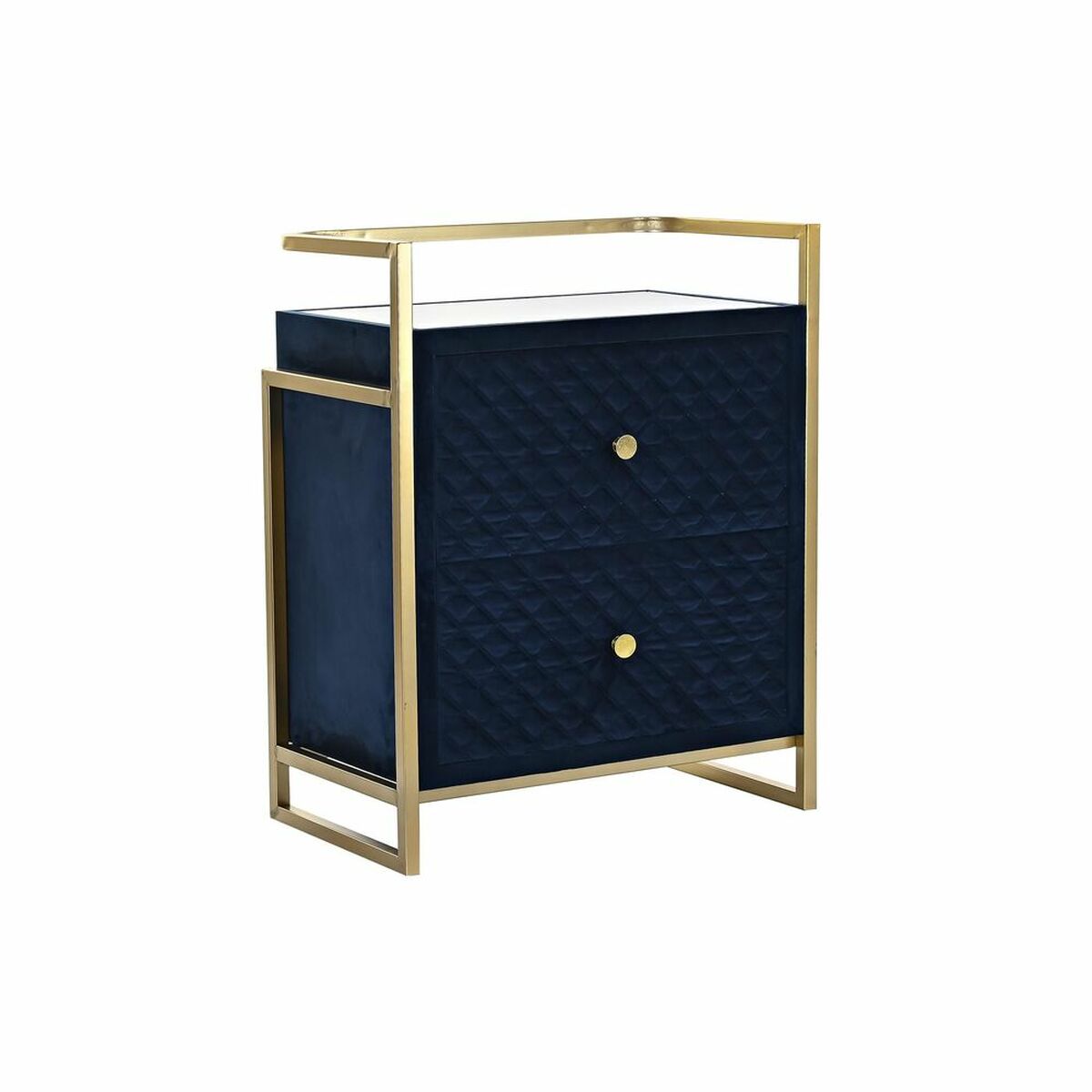 Nattduksbord DKD Home Decor 60 x 35 x 74 cm Glas Blå Gyllene - 5