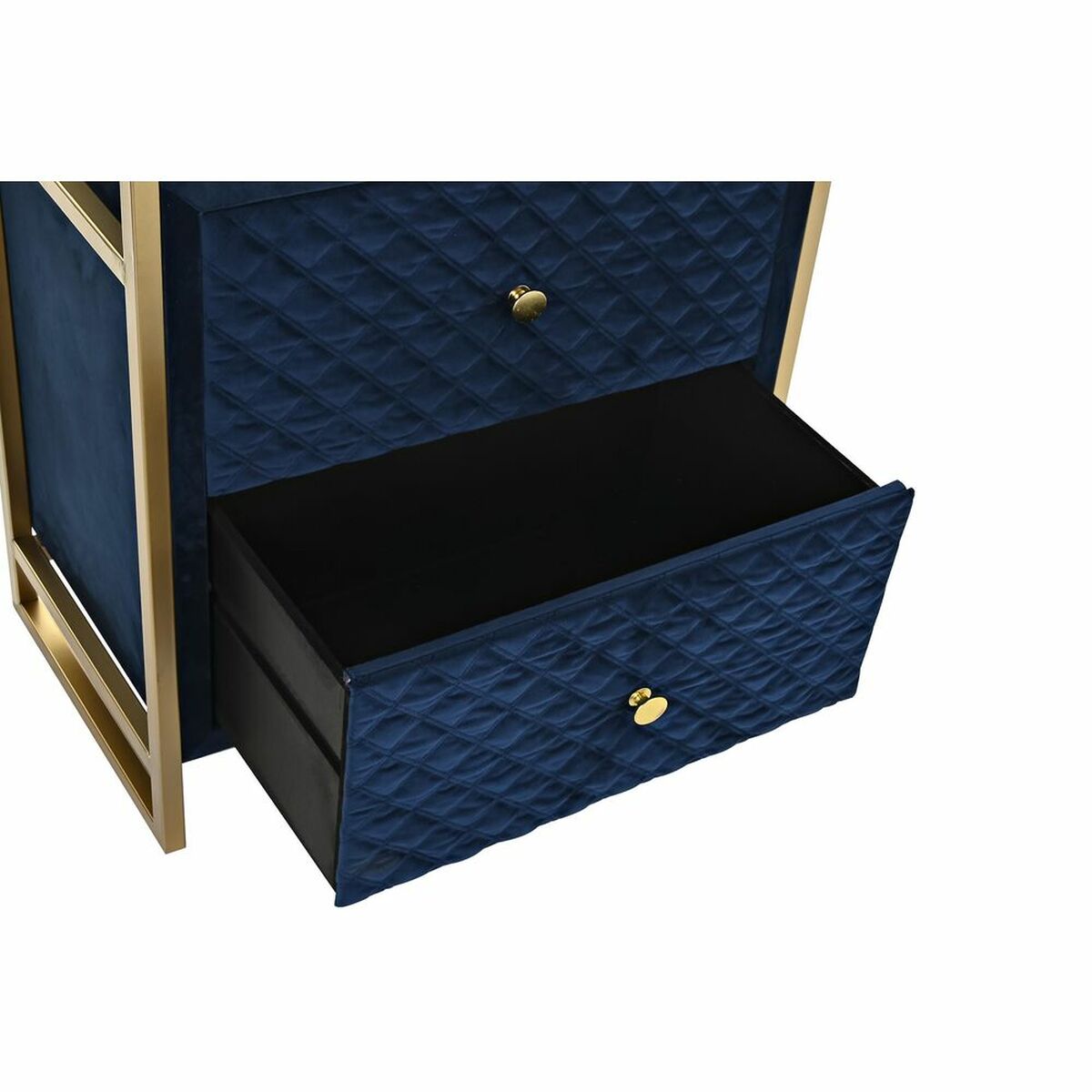 Nattduksbord DKD Home Decor 60 x 35 x 74 cm Glas Blå Gyllene - 4