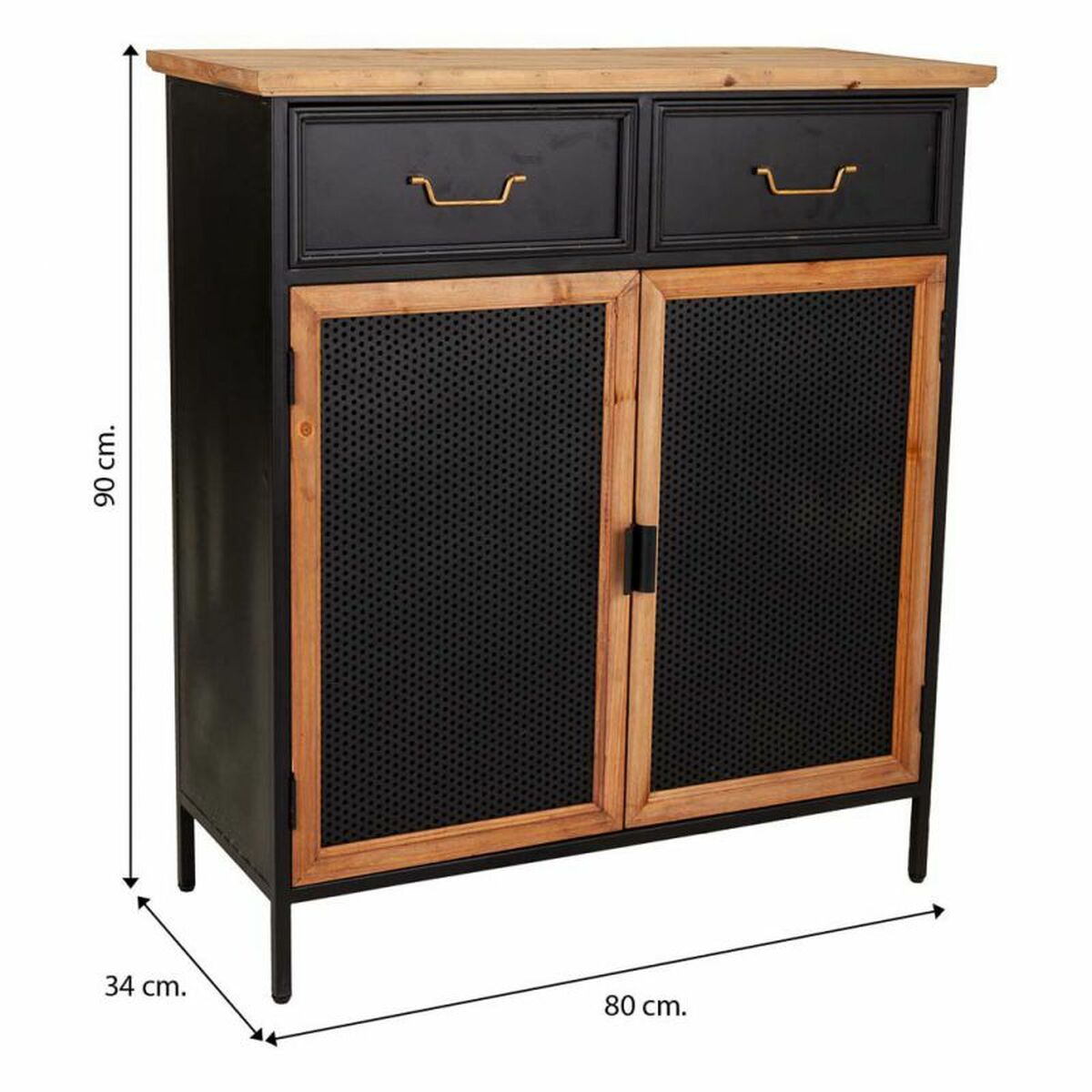 Mottagare Alexandra House Living Svart 34 x 90 x 80 cm - 8