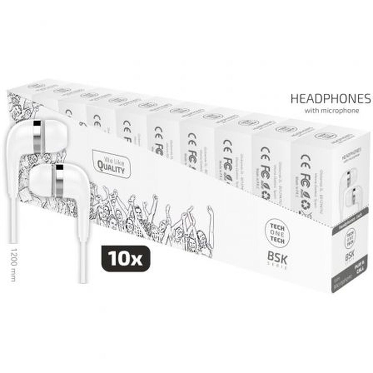 Diademhörlurar Tech One Tech TEC2955 Vit