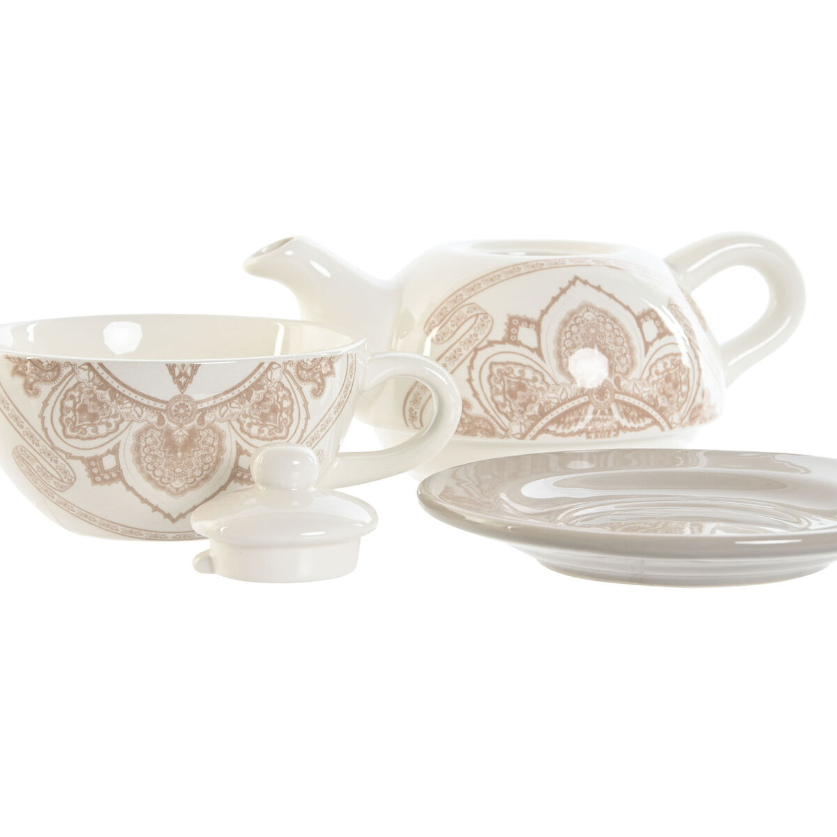 Tekanna Home ESPRIT Blå Vit Beige Ljusrosa Dolomite 750 ml (2 antal) - 3