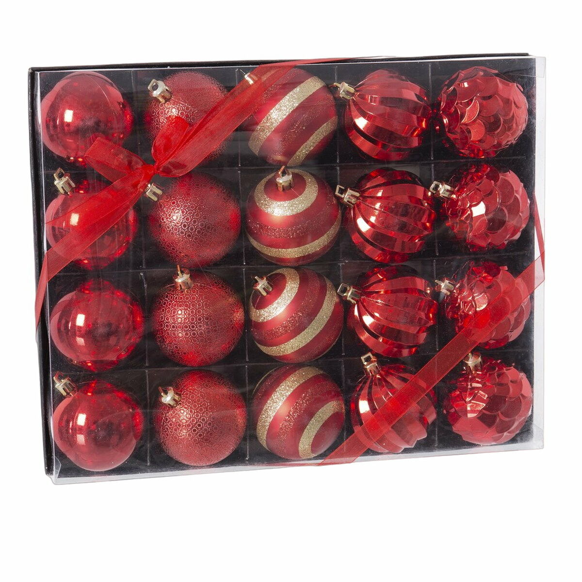 Julgranskulor Röd Plast 6 x 6 x 6 cm (20 antal)