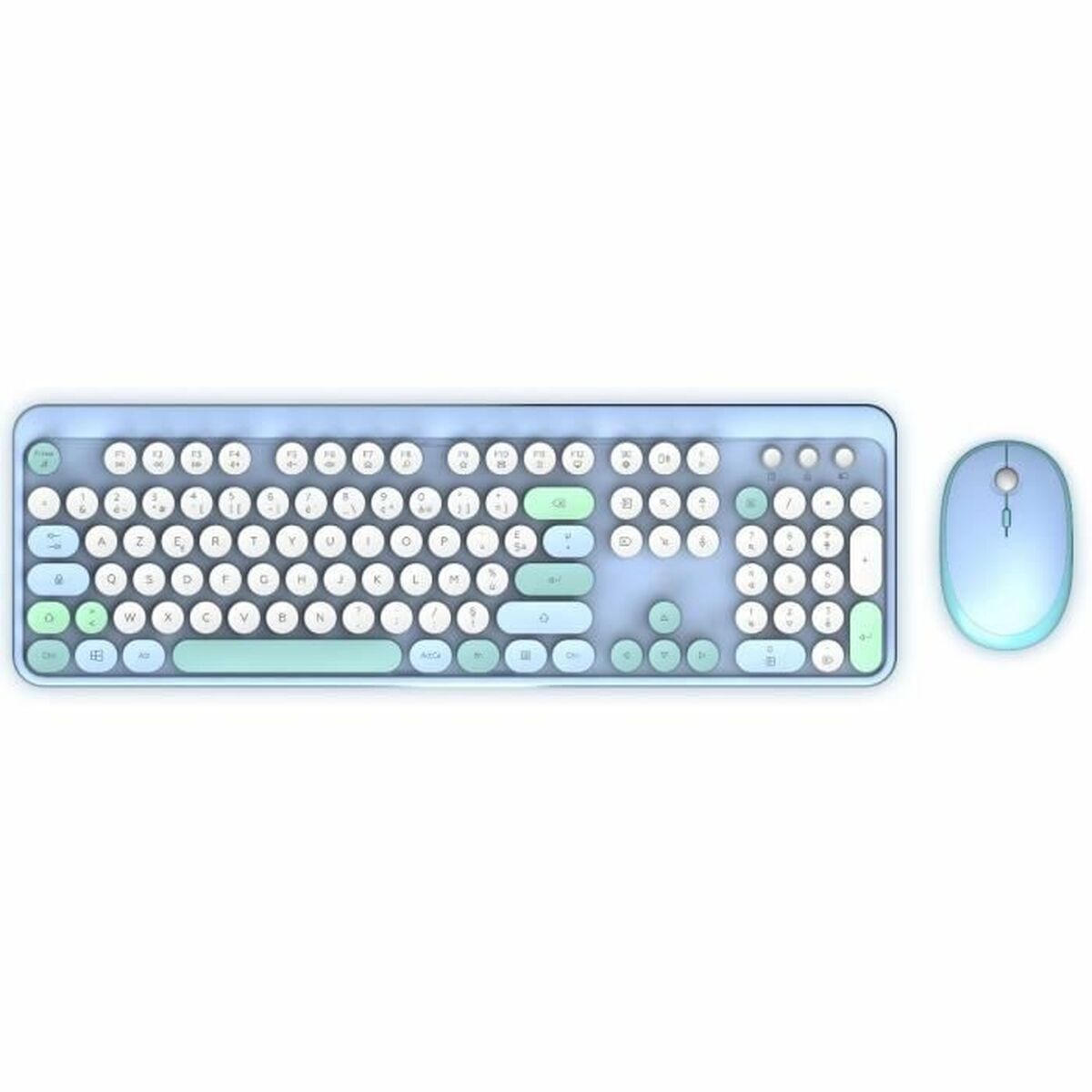 Tangentbord och Mus Mobility Lab Pure Color Blå Azerty Franska