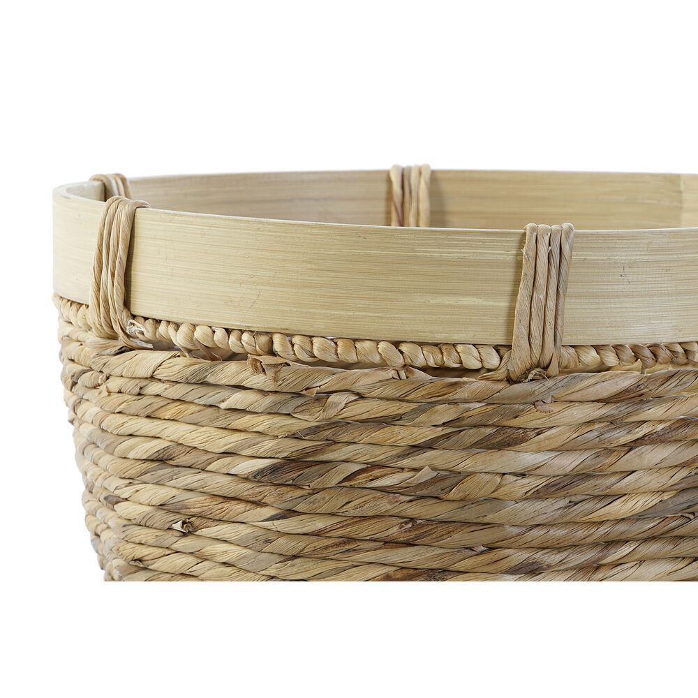 Korg - set DKD Home Decor Brun Naturell Bambu Rusar Tropiskt 40 x 40 x 23 cm 3 Delar - 4