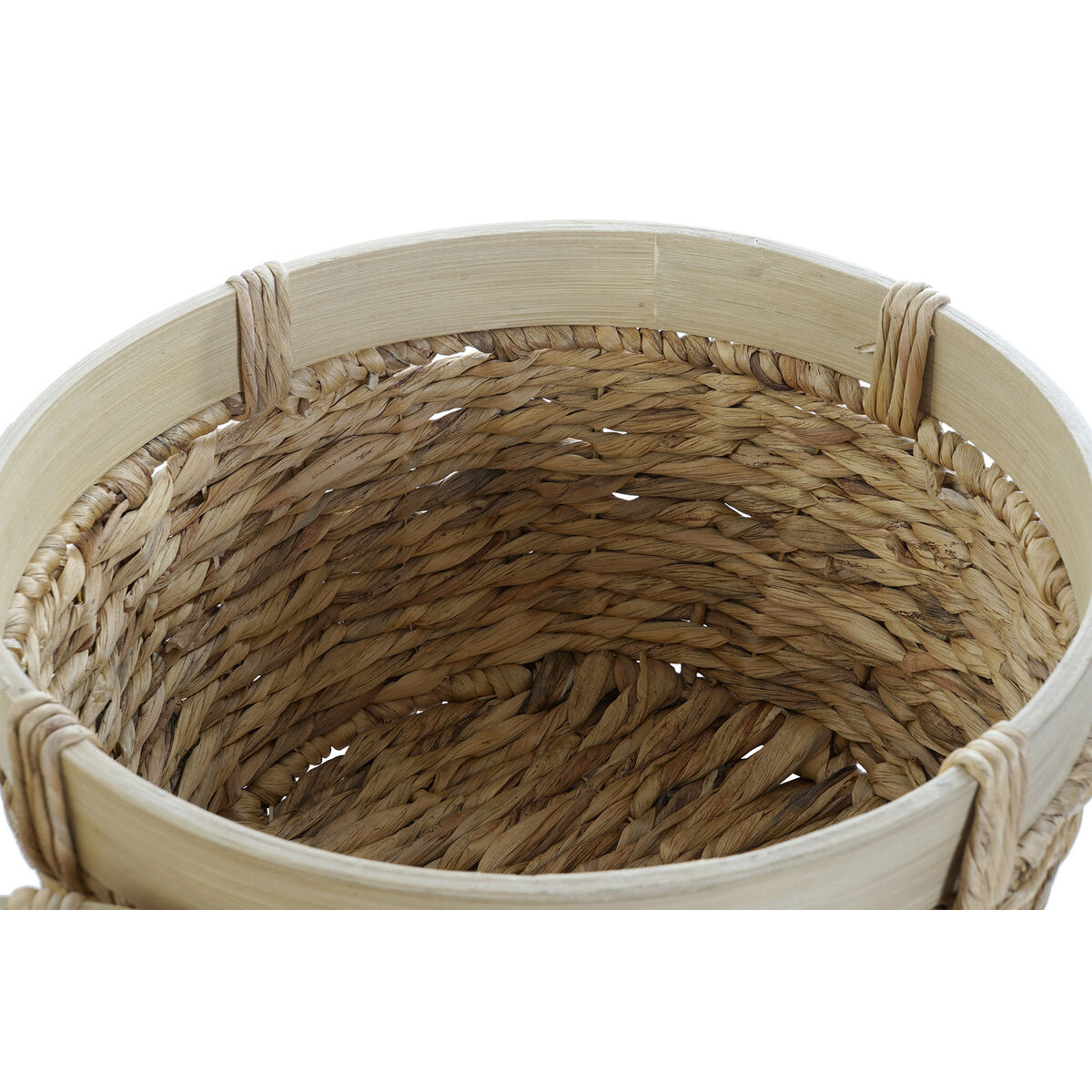 Korg - set DKD Home Decor Brun Naturell Bambu Rusar Tropiskt 40 x 40 x 23 cm 3 Delar - 11