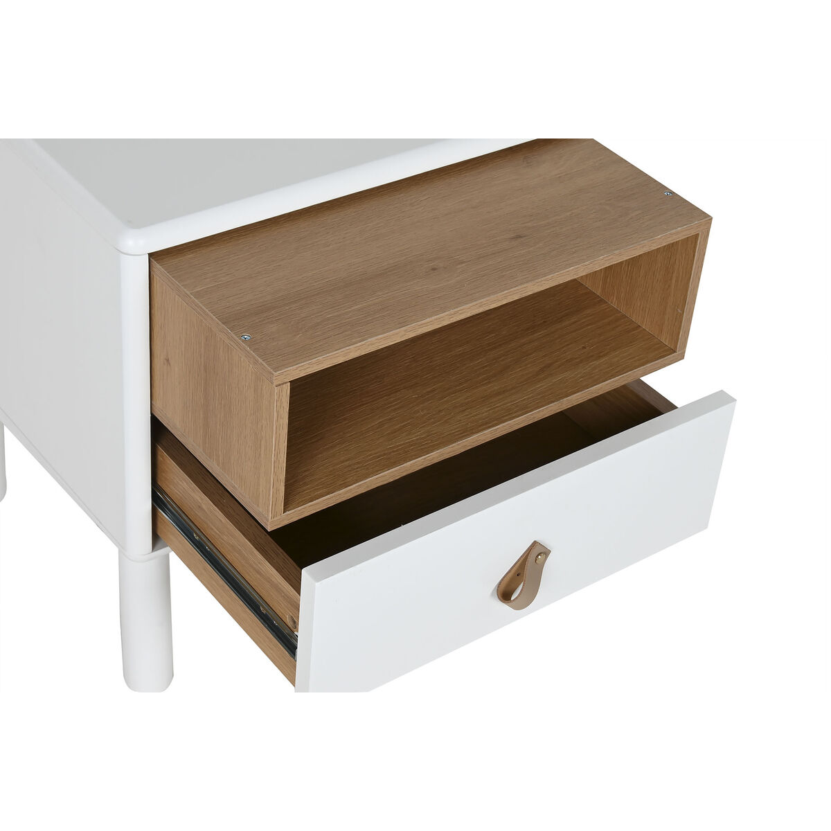 Nattduksbord Home ESPRIT Vit Naturell Polyuretan Trä MDF 48 x 40 x 55 cm - 2
