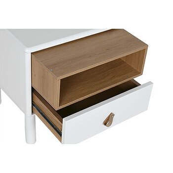 Nattduksbord Home ESPRIT Vit Naturell Polyuretan Trä MDF 48 x 40 x 55 cm