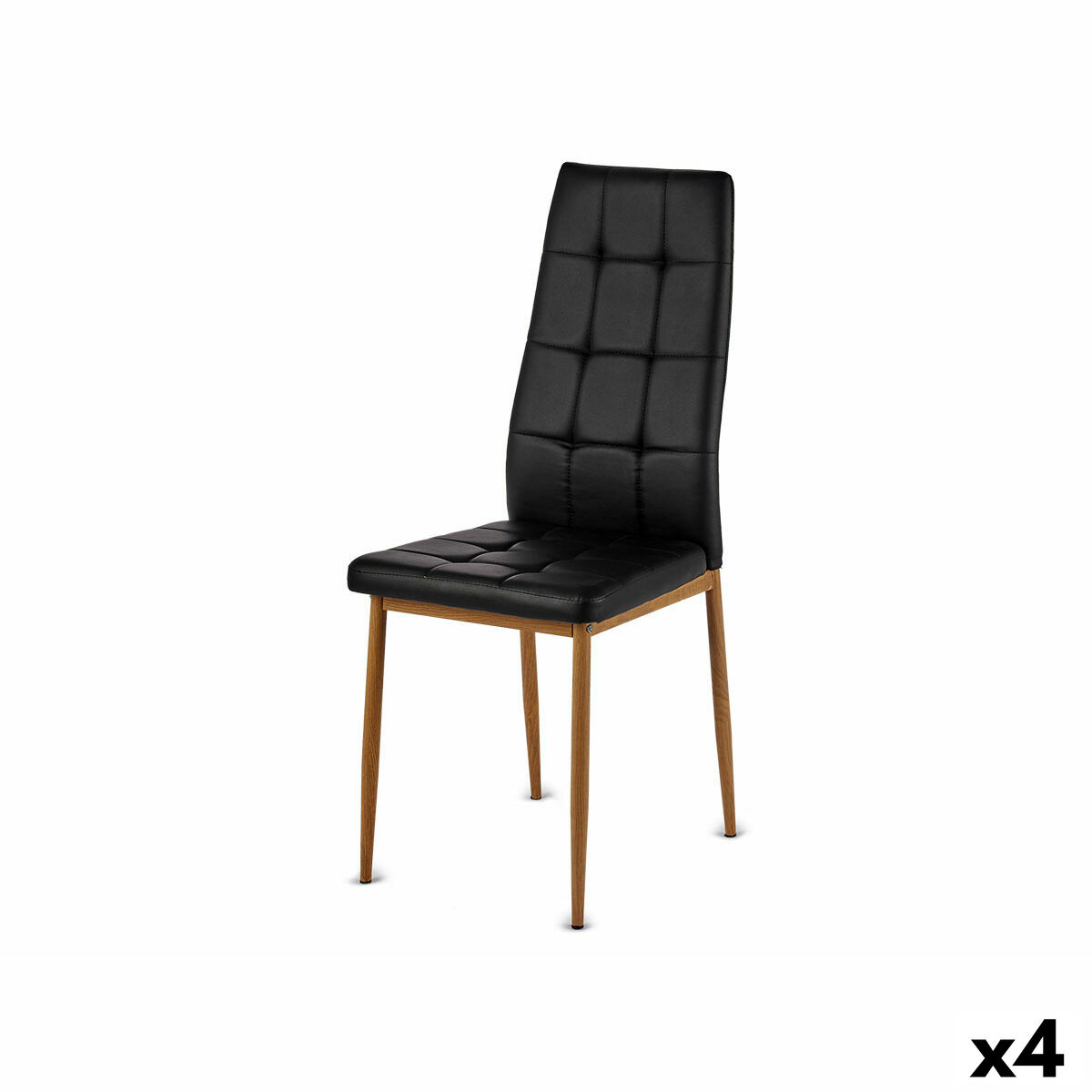 Matsalsstol Gift Decor Svart Trä Polyuretan Järn 42 x 51 x 97 cm (4 antal)