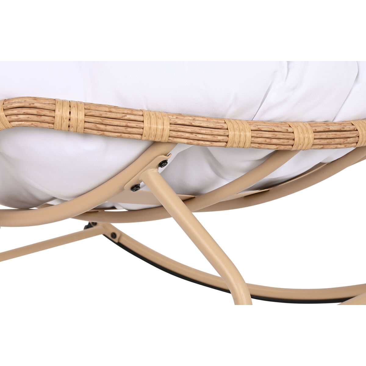 Gungstol Home ESPRIT Vit Brun Stål 108 x 108 x 80 cm - 6