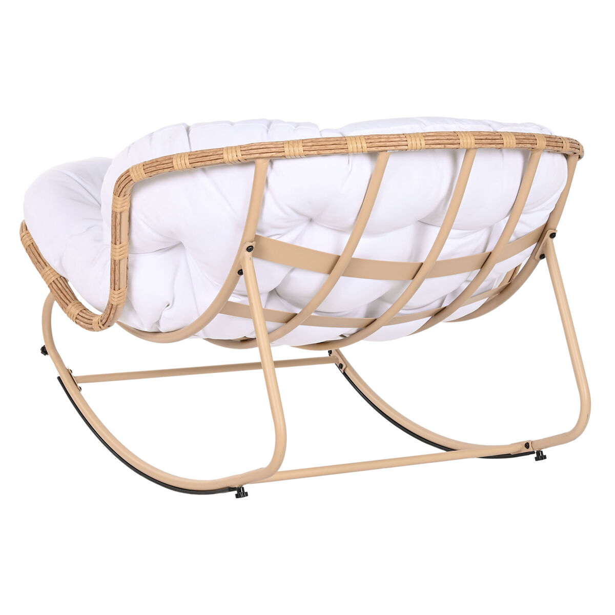 Gungstol Home ESPRIT Vit Brun Stål 108 x 108 x 80 cm - 3