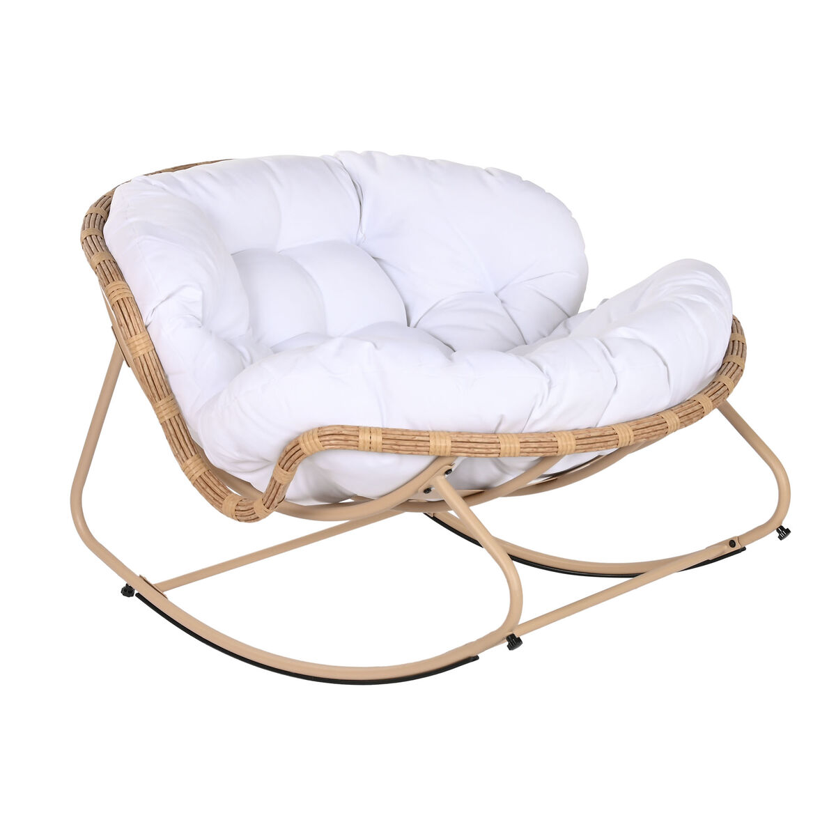 Gungstol Home ESPRIT Vit Brun Stål 108 x 108 x 80 cm