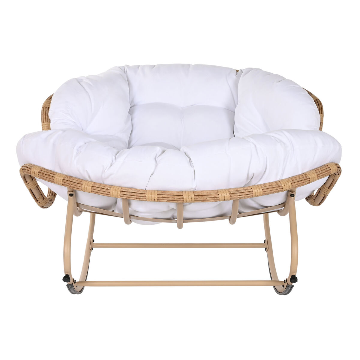 Gungstol Home ESPRIT Vit Brun Stål 108 x 108 x 80 cm - 5