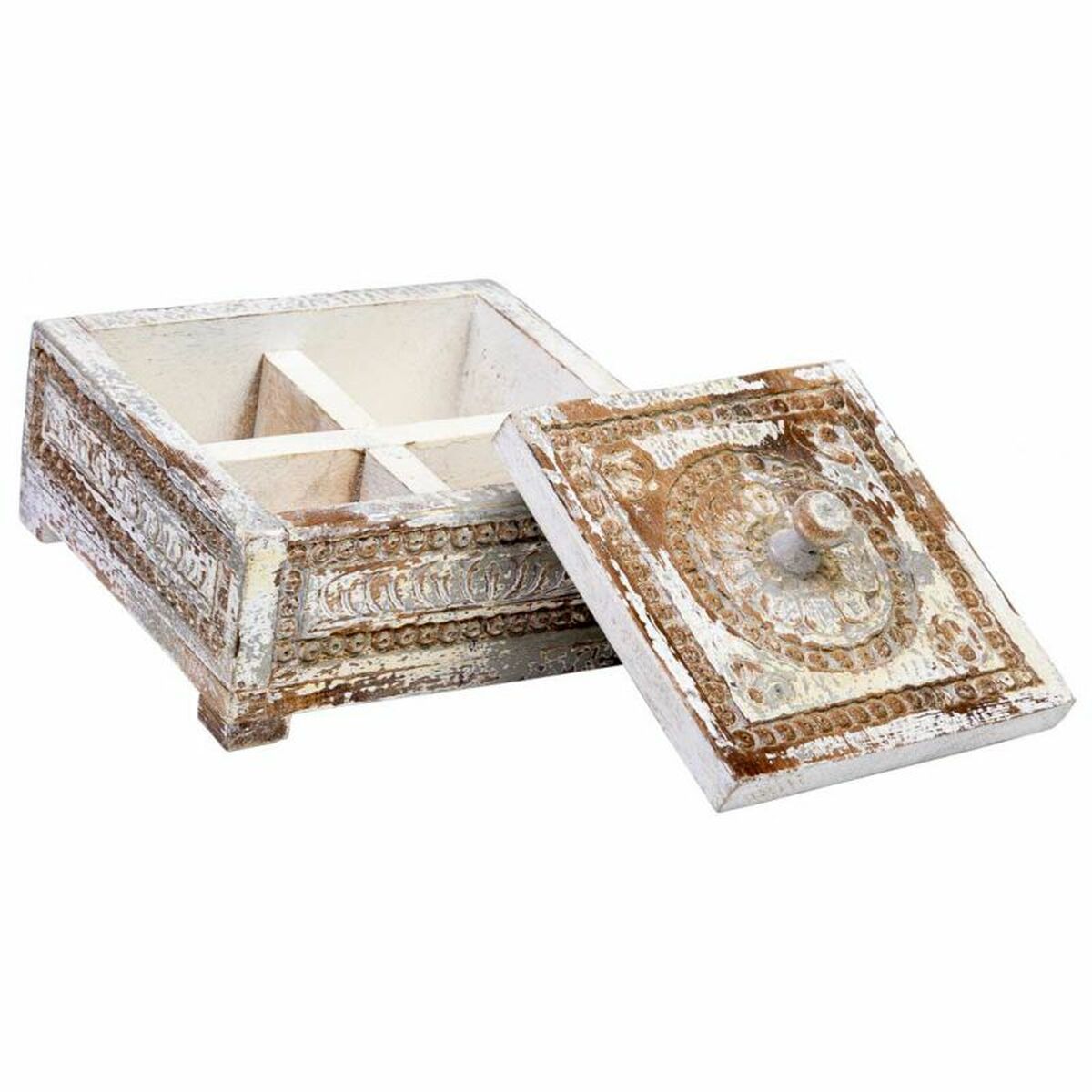 Smyckeskrin Alexandra House Living Blå Grå Mangoträ 19 x 10 x 19 cm - 5
