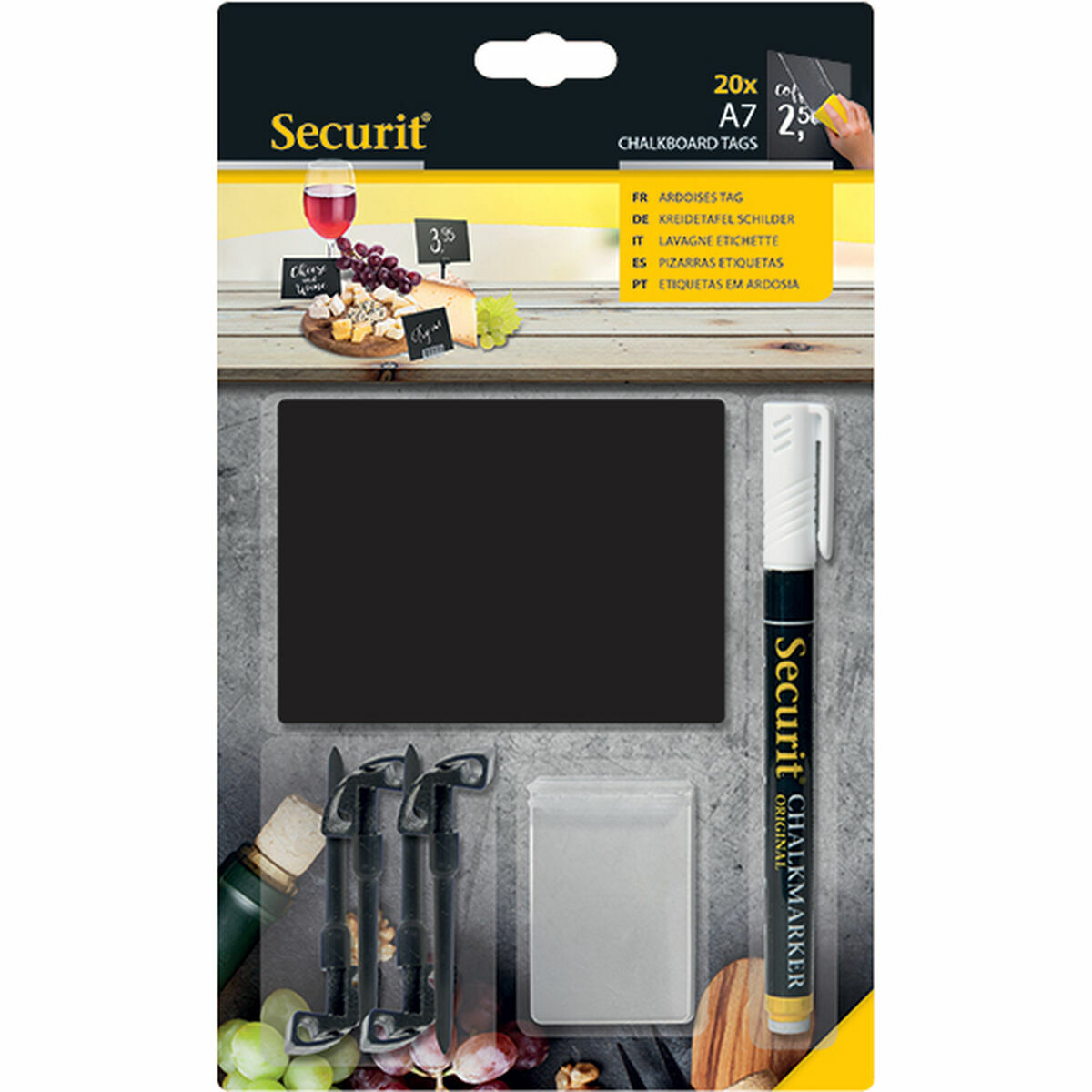 Skiffer Securit Med stöd Set 7,4 × 10,5 cm 20 antal Svart - 4