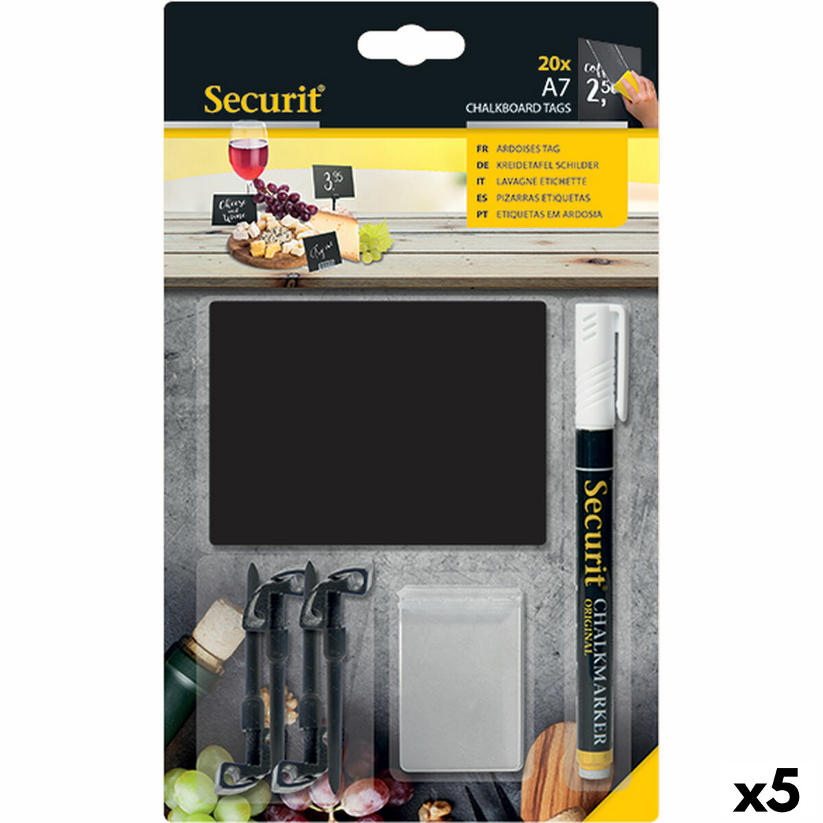 Skiffer Securit Med stöd Set 7,4 × 10,5 cm 20 antal Svart - 5