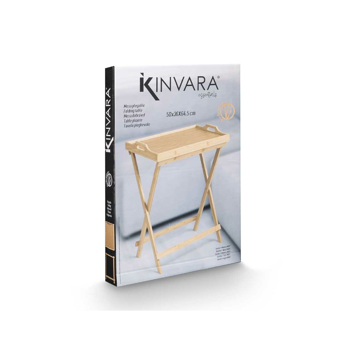 Hopfällbara sidobord Kinvara Naturell 50 x 36 x 64,5 cm - 3