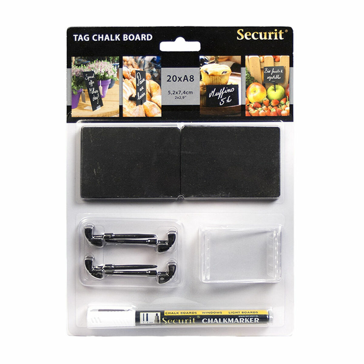 Skiffer Securit Med stöd Set 5,2 x 7,4 cm 20 antal Svart - 3