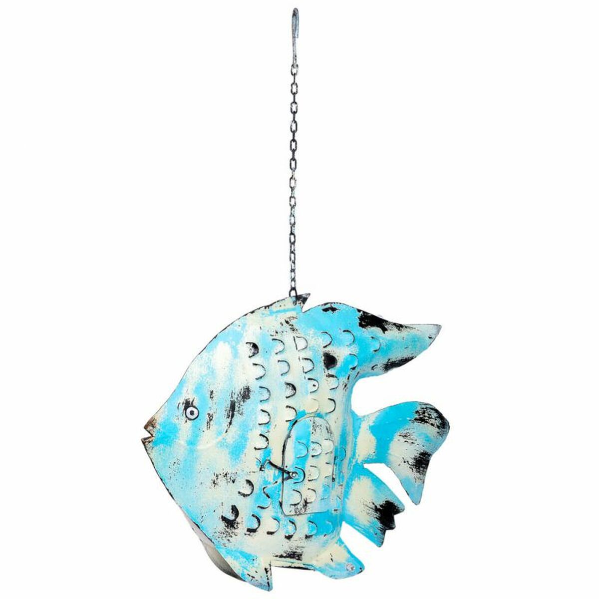 Ljusstakar Alexandra House Living Blå Mangoträ 8 x 46 x 62 cm Fisk - 5