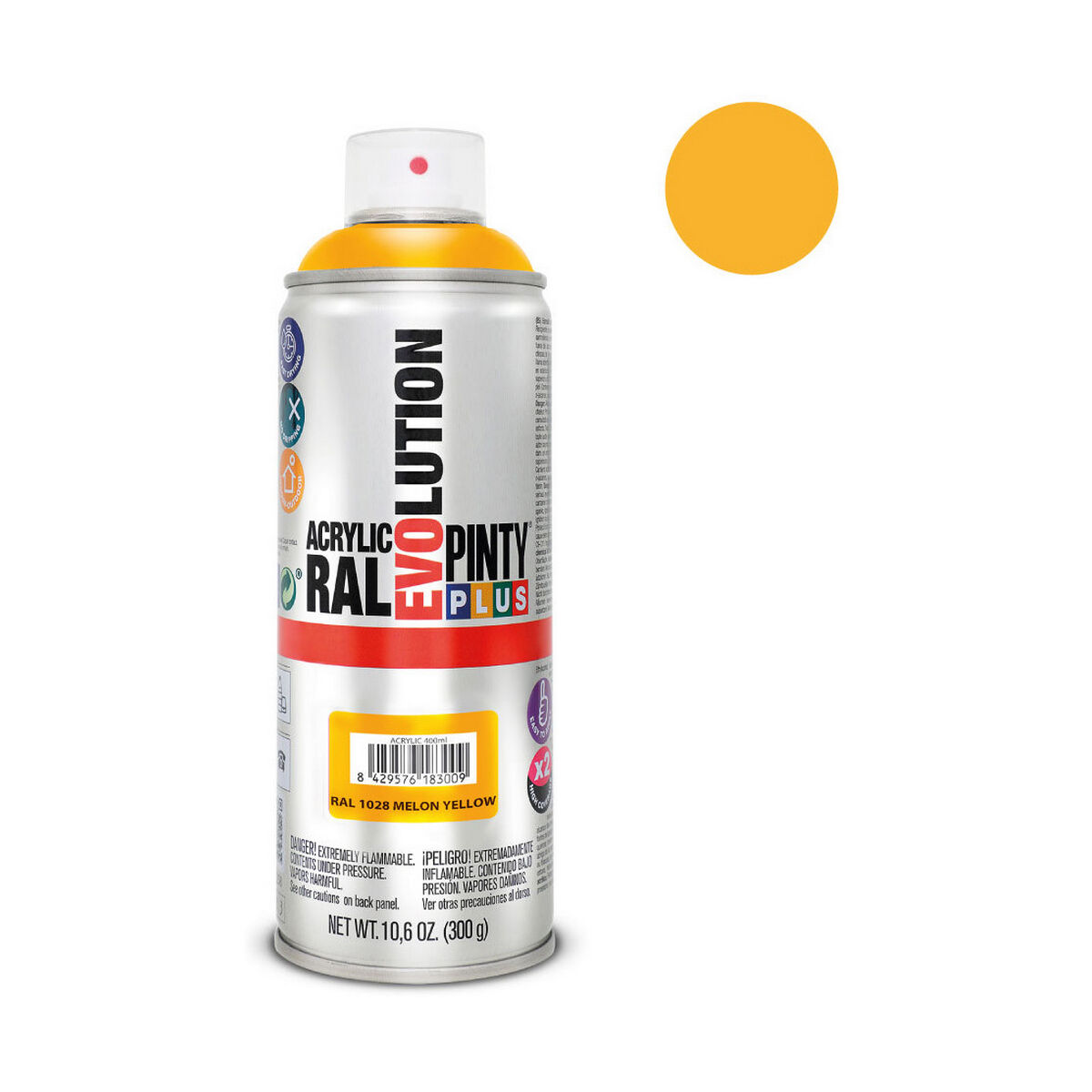 Sprejfärg Pintyplus Evolution RAL 1028 400 ml Melon Yellow - 2