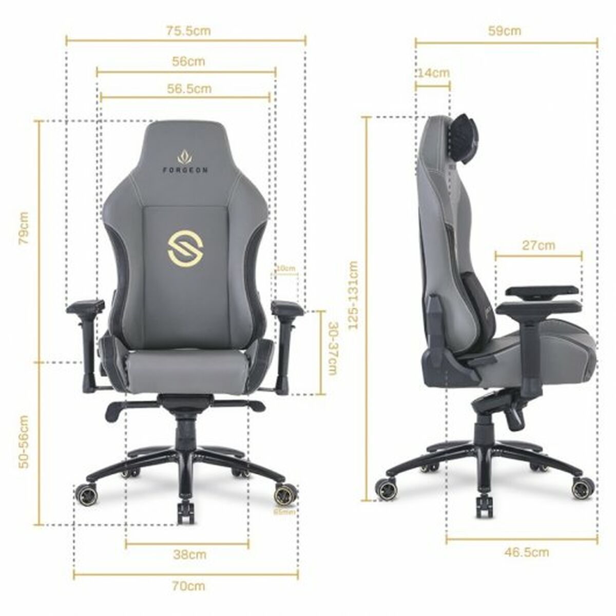 Spelstol Forgeon Grå - 2