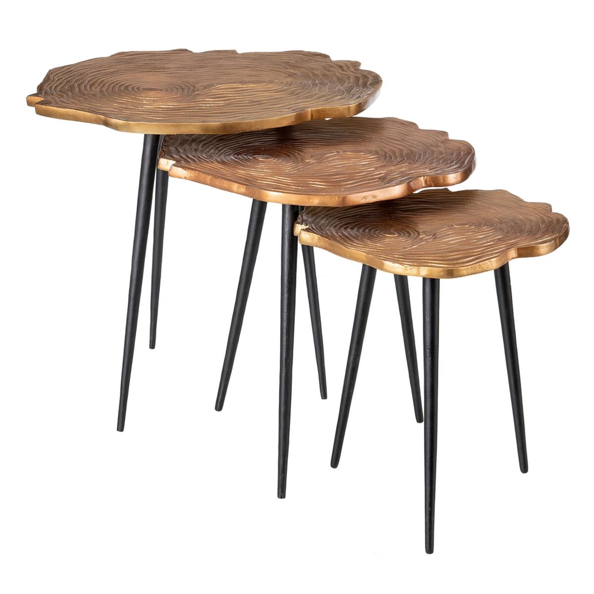 3-bordsset Svart Koppar 60 x 60 x 56 cm (3 antal)