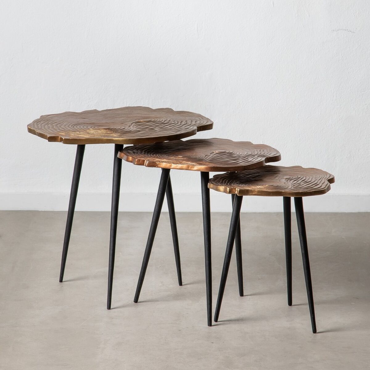 3-bordsset Svart Koppar 60 x 60 x 56 cm (3 antal) - 2