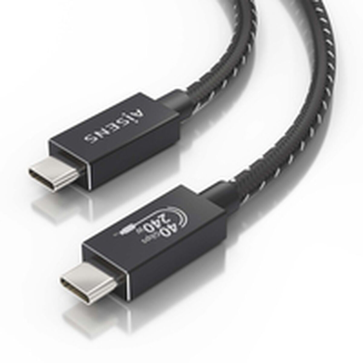 USB-C till USB-C Kabel Aisens A156-0866 Svart 50 cm - 3