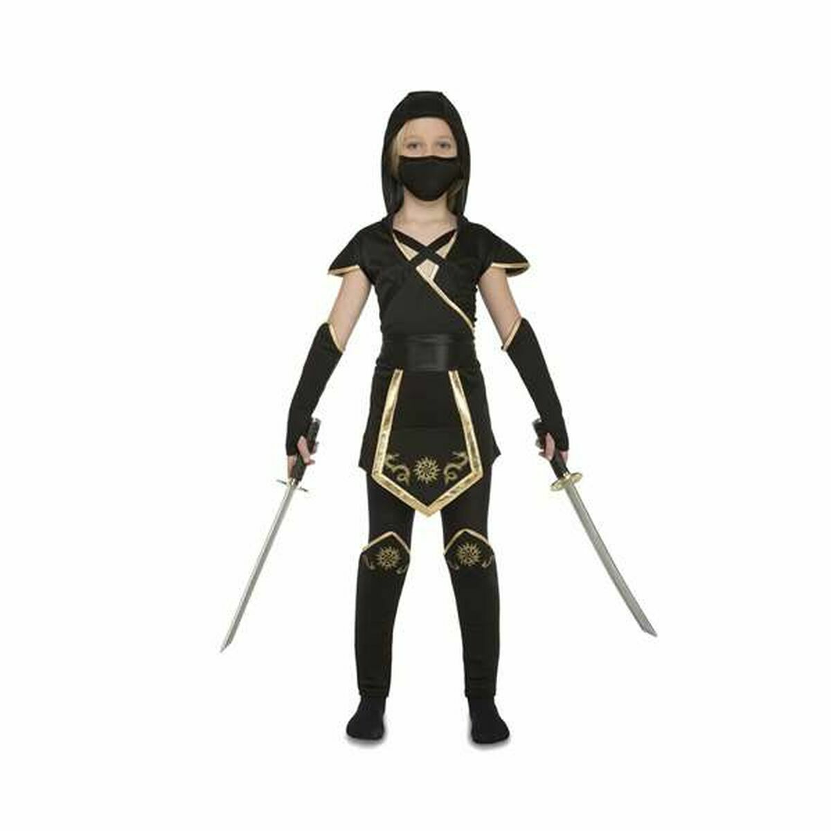 Maskeraddräkt för barn My Other Me Svart Ninja (5 Delar) - 4