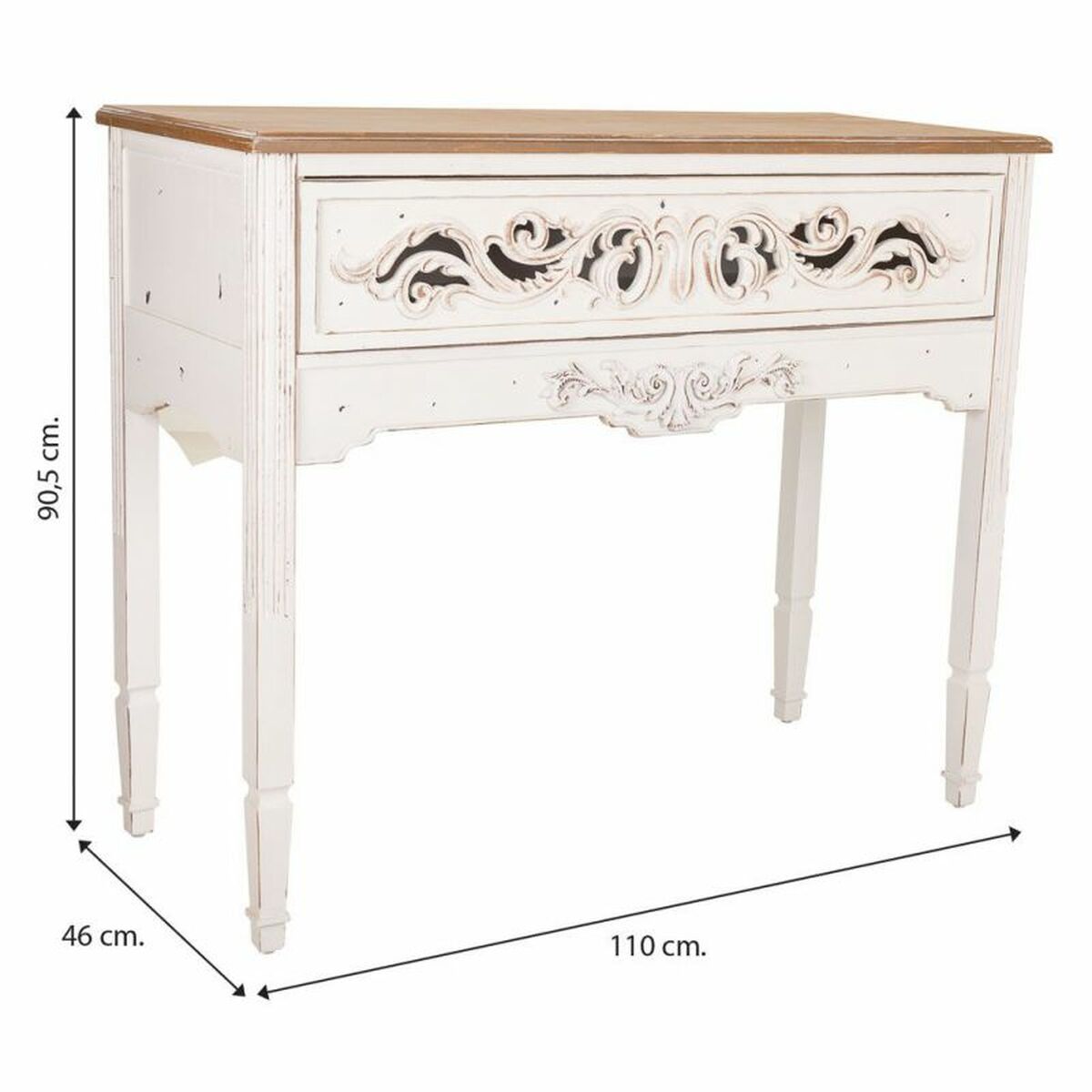 Hallmöbel med lådor Alexandra House Living Vit 46 x 90 x 110 cm - 8