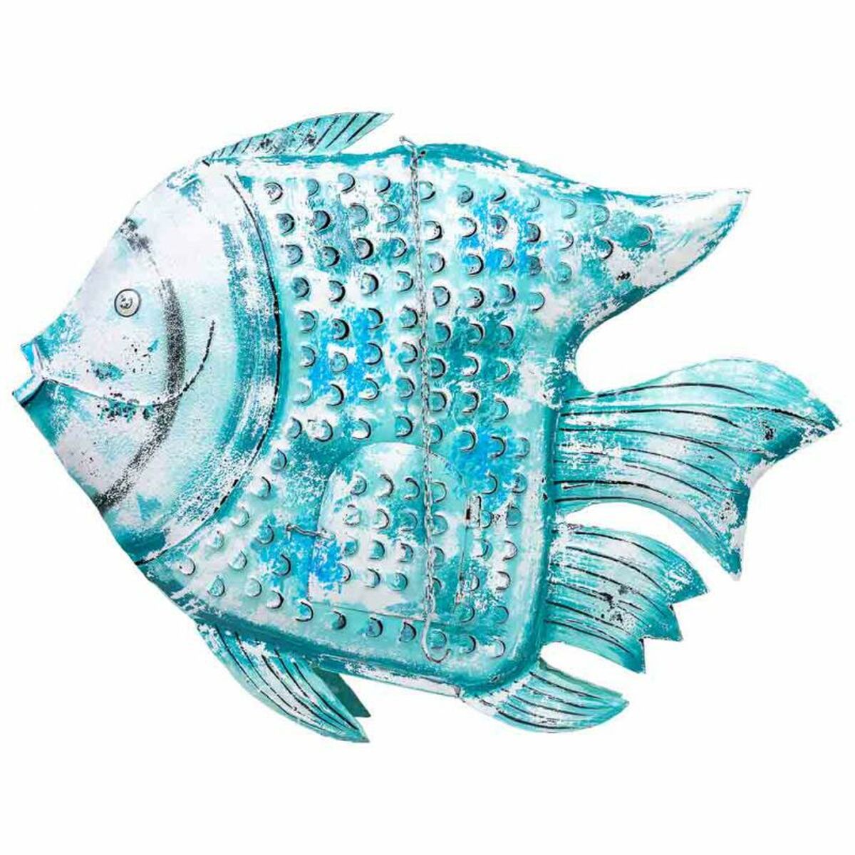Ljusstakar Alexandra House Living Blå Mangoträ 15 x 83 x 107 cm Fisk - 8