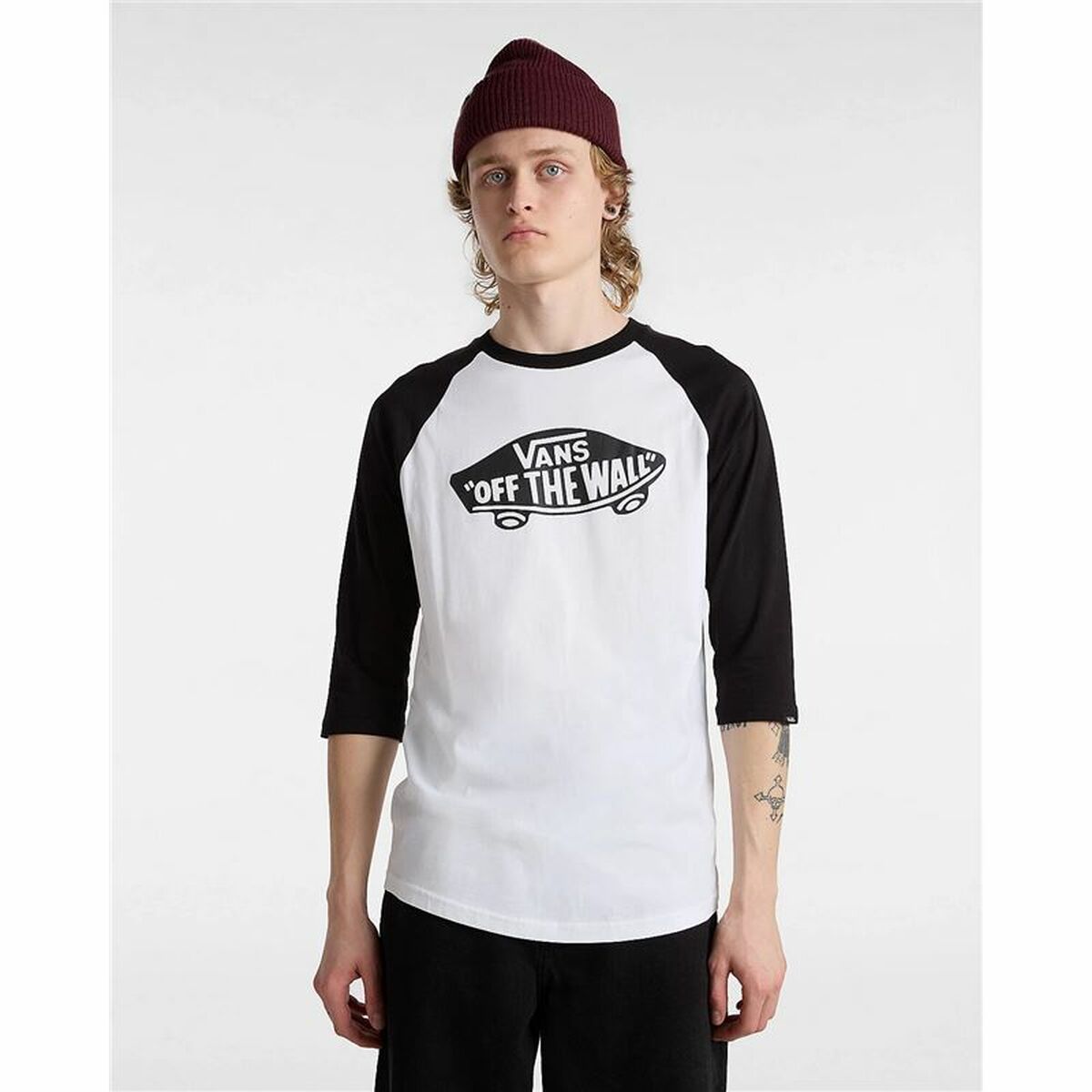 Sporttröja med ärmar Vans Style 76 Raglan Vit - 3