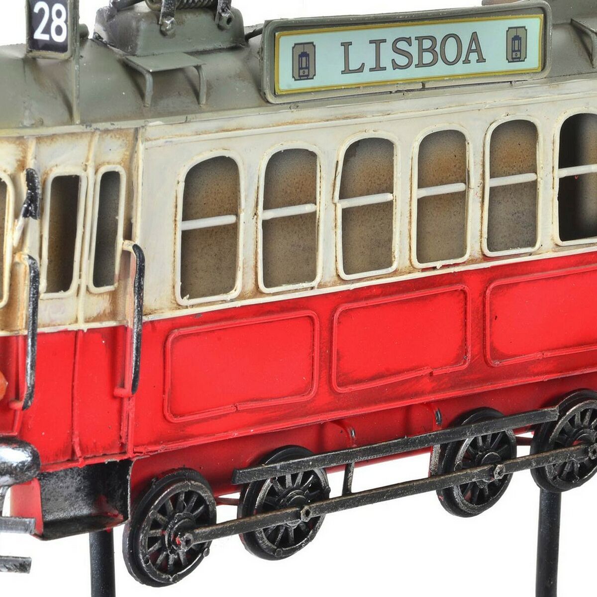 Väggmonterad rockhängare DKD Home Decor Lisboa Metall Tåg Vintage 31 x 23 x 5 cm (2 antal) - 2
