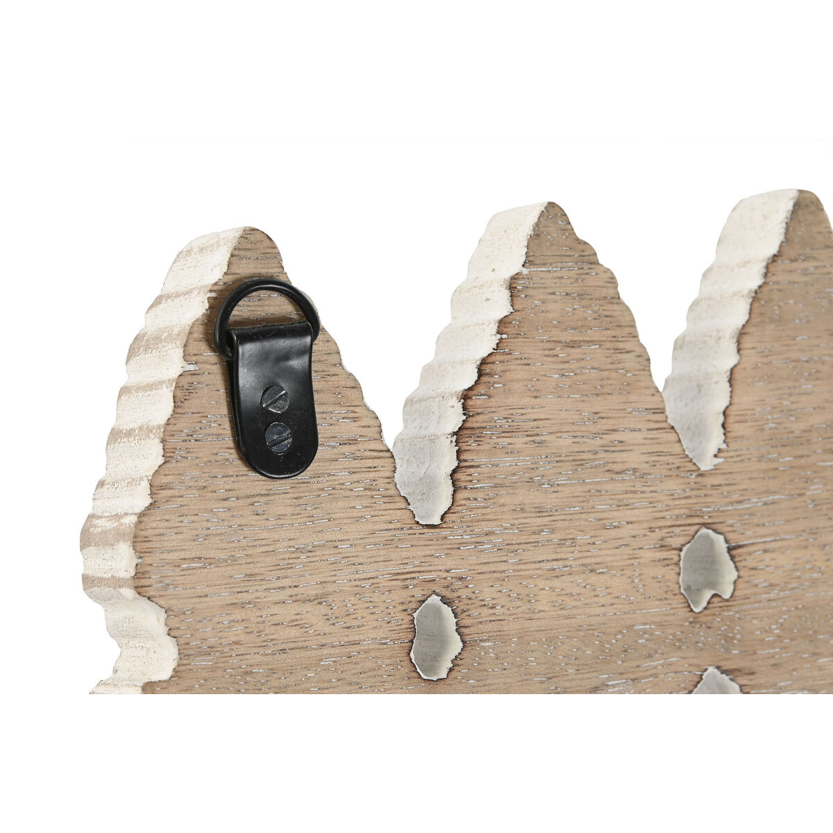 Väggmonterad rockhängare Home ESPRIT Vit Svart Metall Mangoträ Blad 41 x 6,5 x 16,5 cm - 2