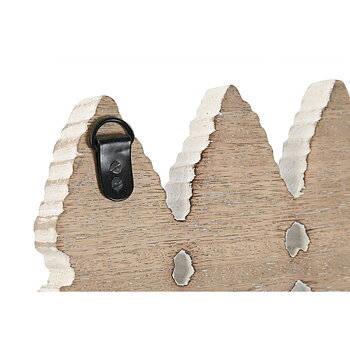 Väggmonterad rockhängare Home ESPRIT Vit Svart Metall Mangoträ Blad 41 x 6,5 x 16,5 cm
