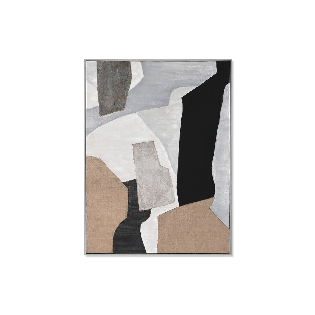Kanvas Home ESPRIT Vit Svart Beige Grå Abstrakt Modern 103 x 4,5 x 143 cm