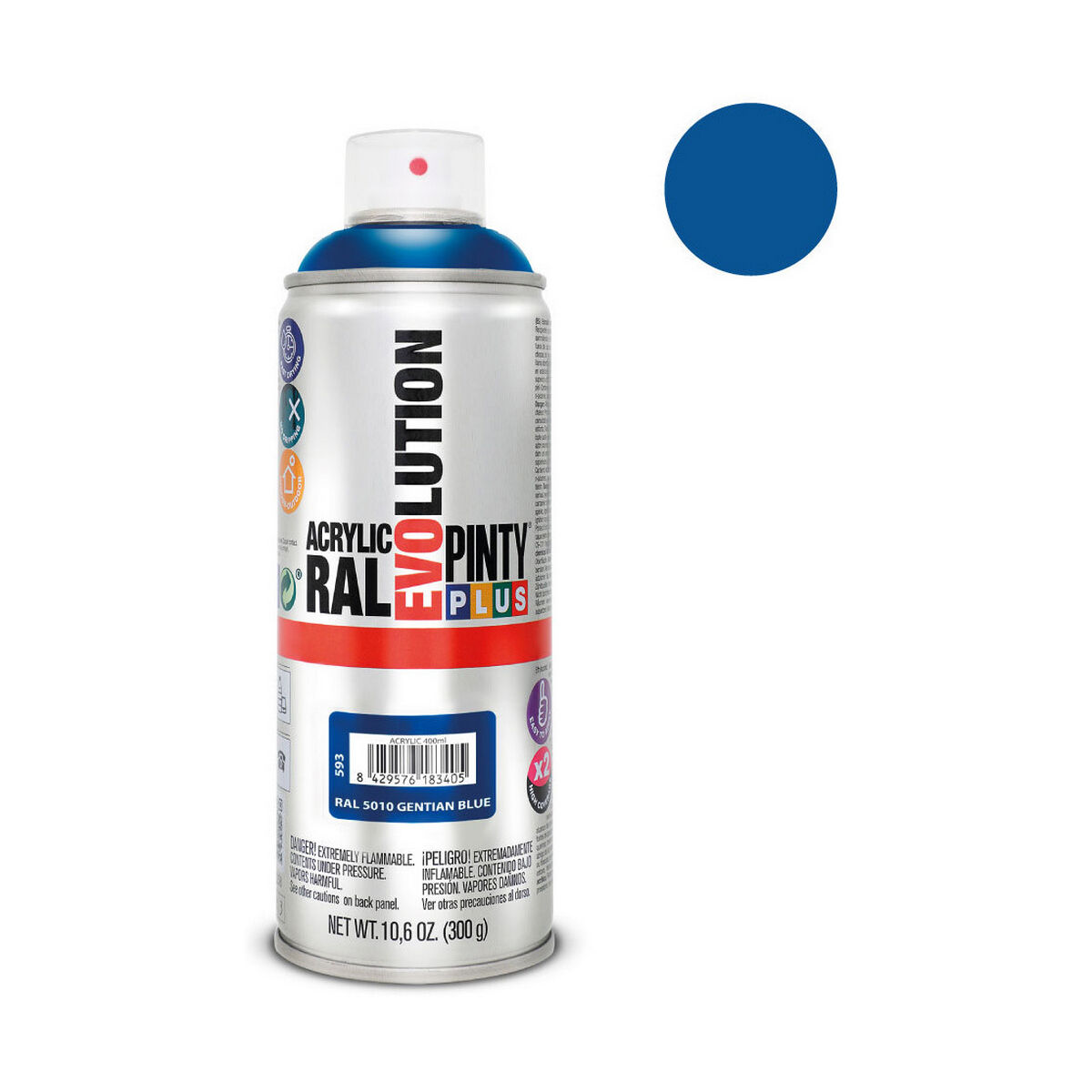 Sprejfärg Pintyplus Evolution RAL 5010 400 ml Gentian Blue - 4