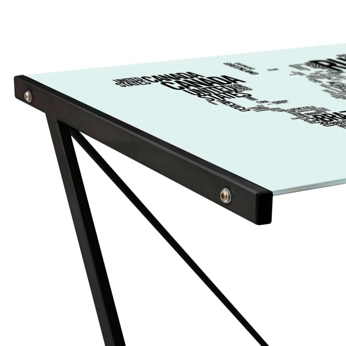 Sidobord COUNTRIES WORLD Vit Svart matt 120 x 60 x 75 cm - 4