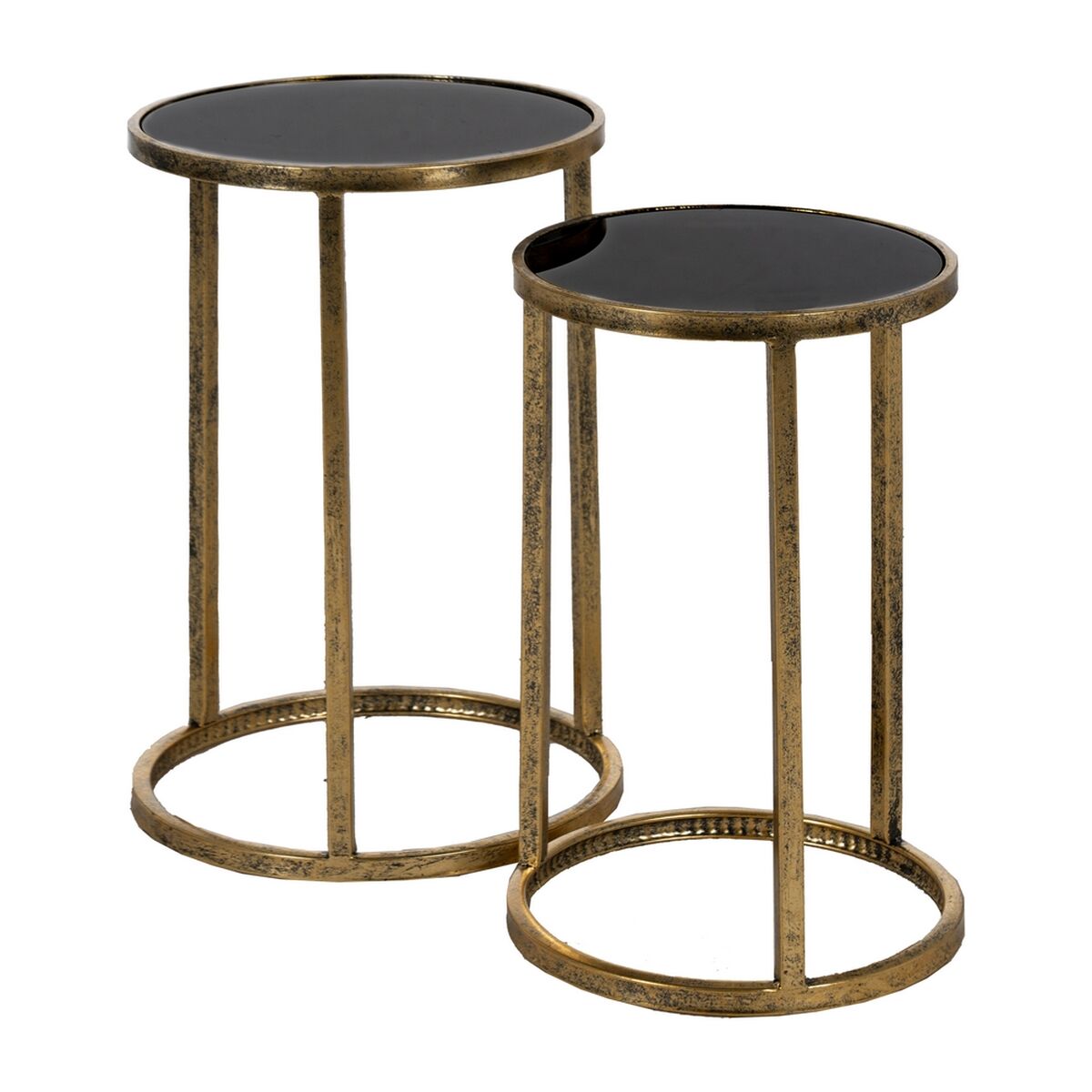 2-bordsset Svart Gyllene 38 x 38 x 55,5 cm - 2
