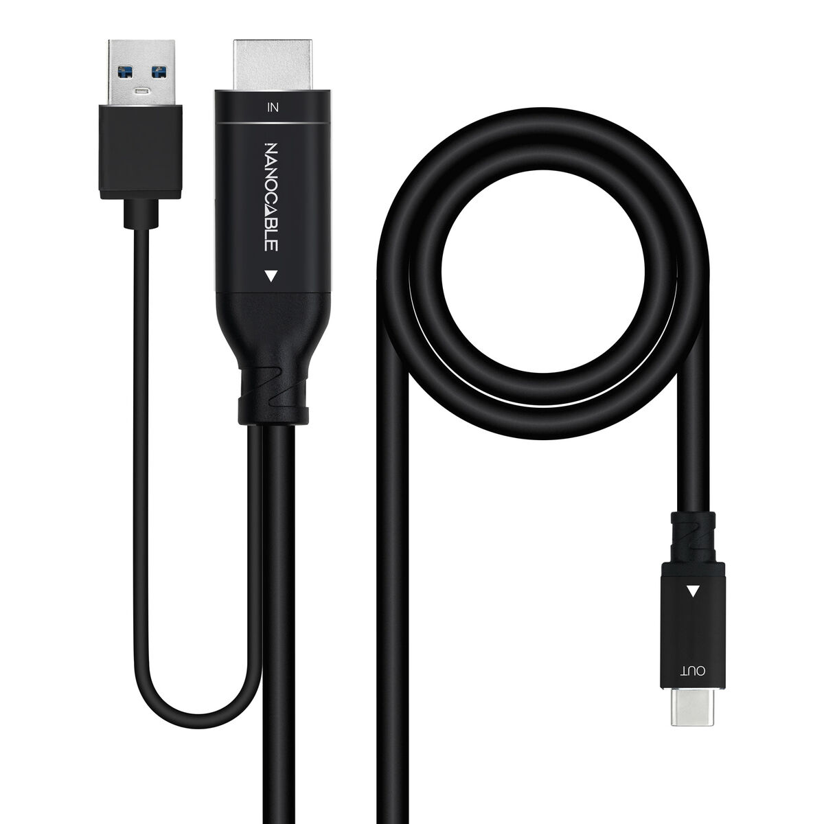 USB-C till HDMI Kabel NANOCABLE Svart 1,8 m