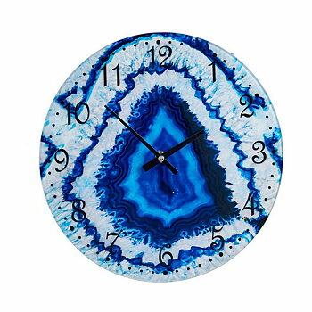 Väggklocka Gift Decor Blå Glas Marmor 30 x 4 x 30 cm (4 antal)