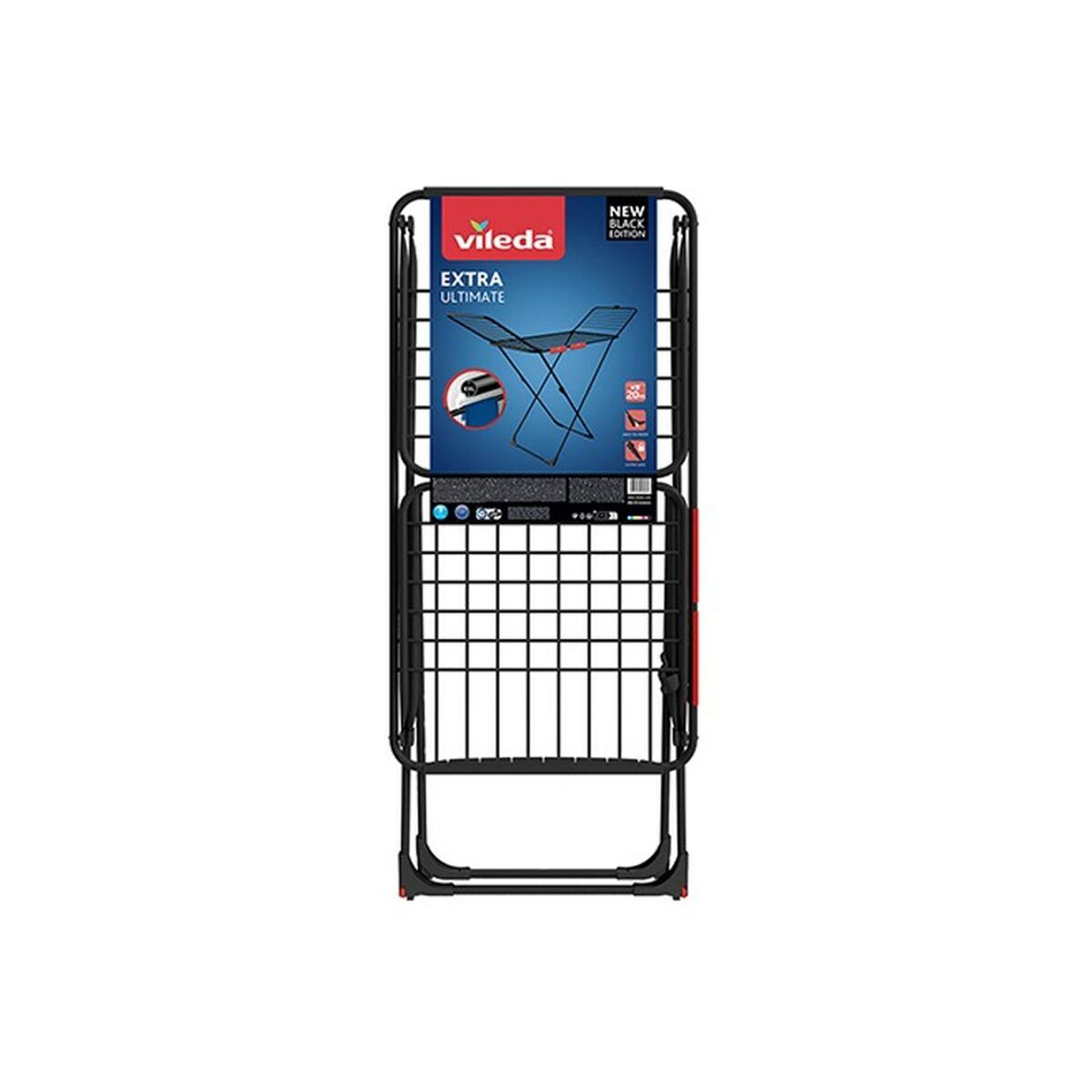 Klädhängare hopfällbar Vileda Extra Black 174090 174 x 56 x 116 cm - 3